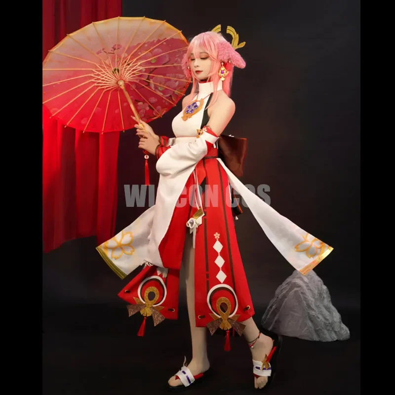 Cosplay Anime Yae Miko - ☆SunlCos Miko Impact Costume Wig Dress