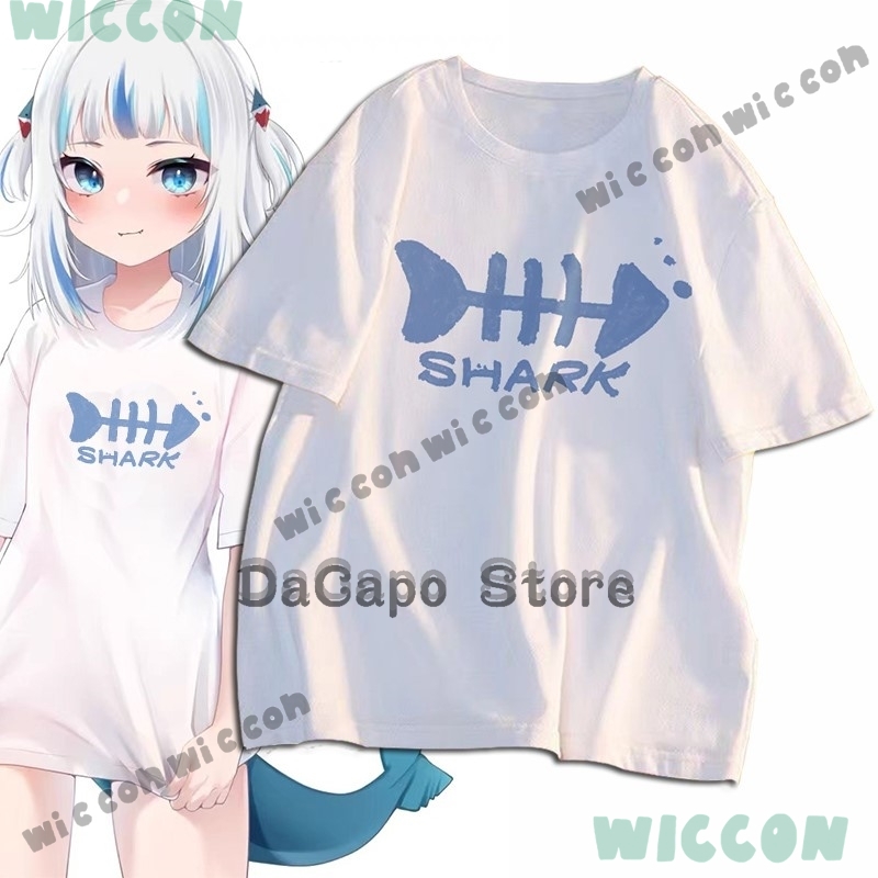 Anime Cosplay Youtuber - Call T-shirt Costume Shark Gawr Gura