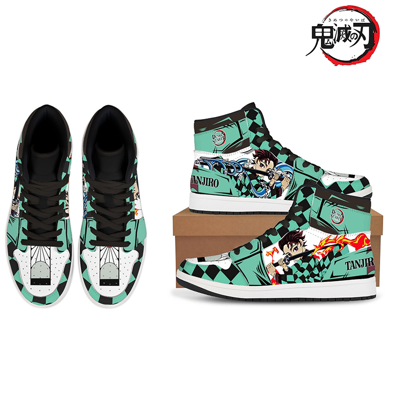 Anime Cosplay Tanjiro - custom shoes Demon Slayer Anime High-Top