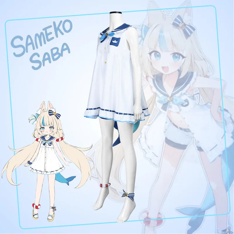 Anime Cosplay Youtuber - Virtual YouTuber Saba Cosplay Costume Wig