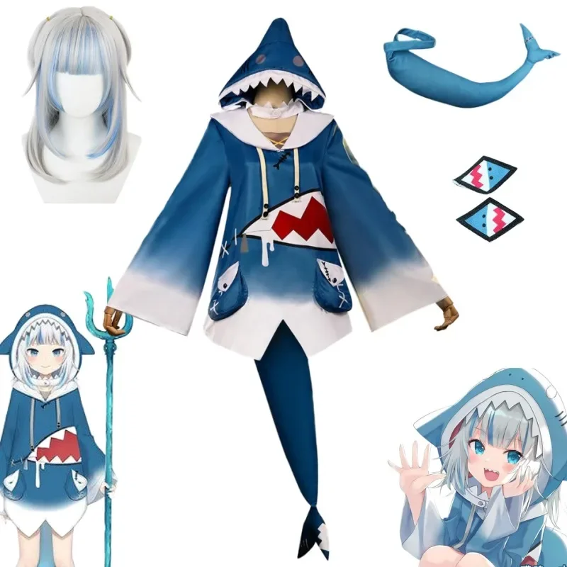 Anime Cosplay Youtuber - Hololive Gawr Gura Cosplay Costume ENG