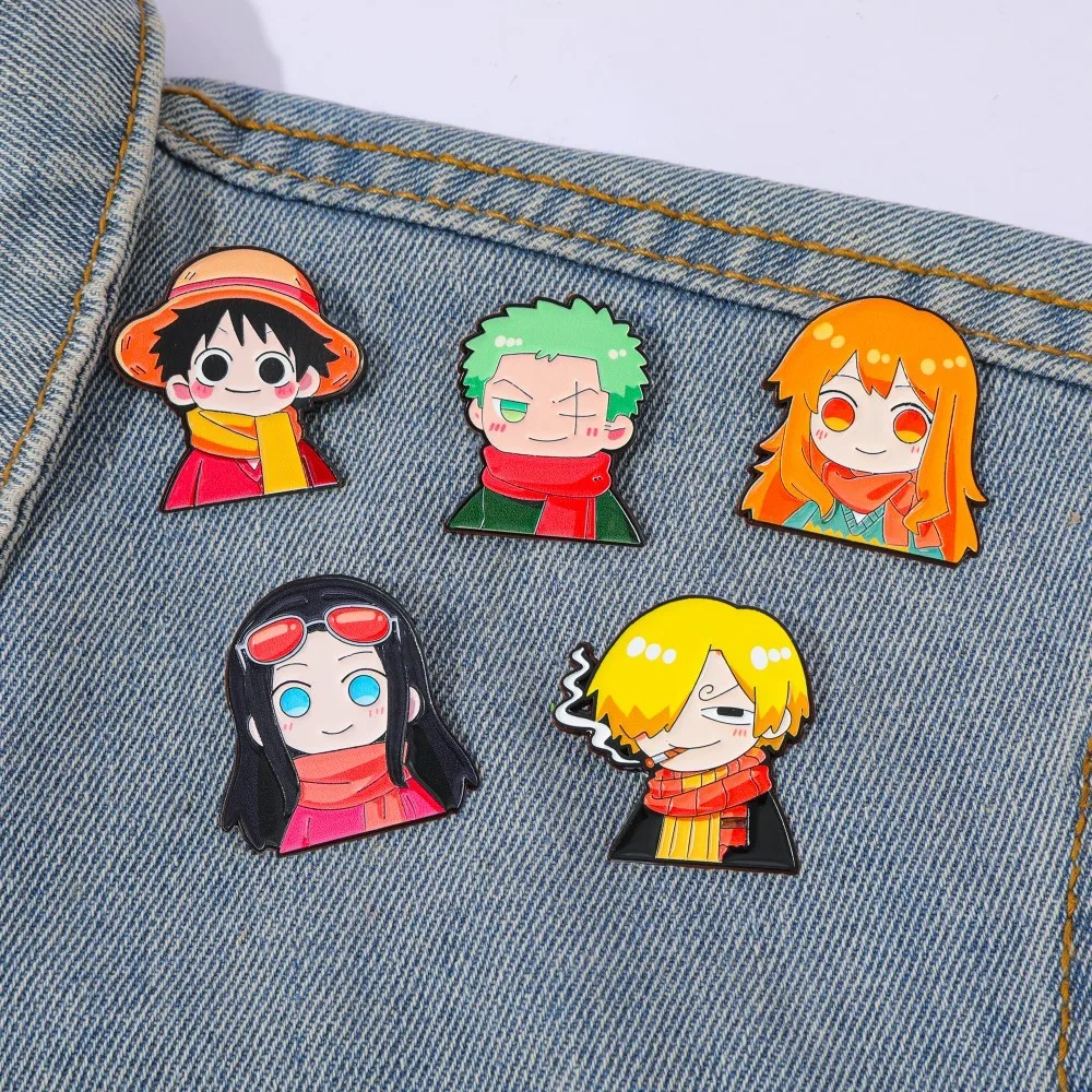 5 Pcs Cute Anime Cartoon Brooc - Anime Cosplay Luffy review and price